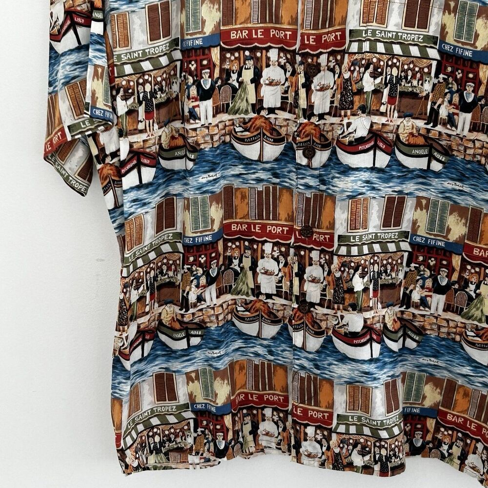 Reyn Spooner Guy Buffet Button Down Shirt Size Large Egyptian Cotton St. Tropez - Picture 5 of 7